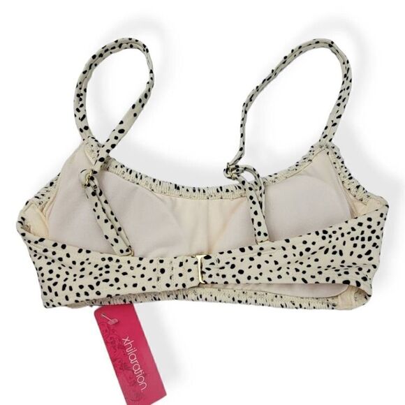Xhilaration Smocked Cream and Black Bralette Bikini Top Small Jrs. 0-2 - Picture 2 of 3